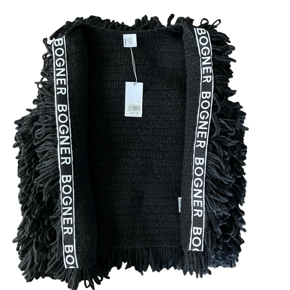 NWT Bogner Paria Black Wool Alpaca Loop Mop Vest Women’s ONE SIZE $850 🔥 - Picture 2 of 15